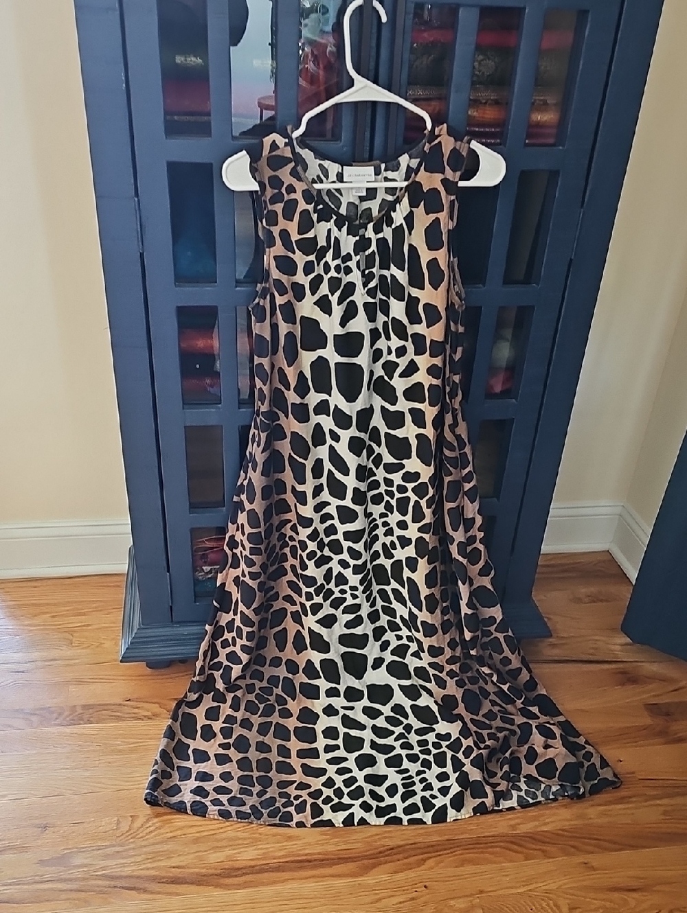 Liz Claiborne Sleeveless Maxi Dress in Brown and Black Animal Print